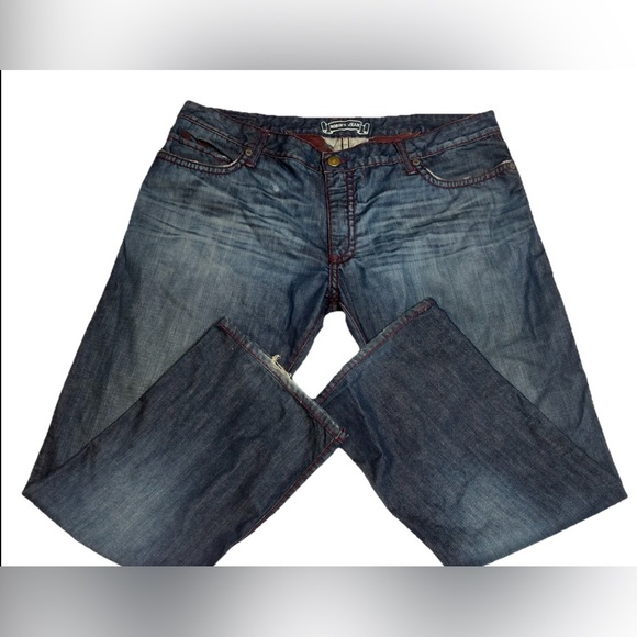 Robins Jean Embellished Rhinestone Straight SZ 44 Y2K - Picture 2 of 9